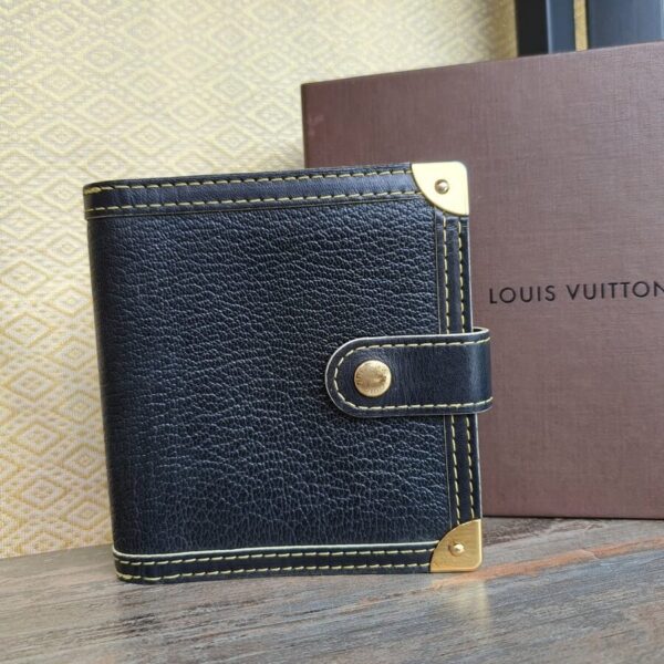 LV Wallet Black Suhali Leather with Gold Hardware #OSTU-5