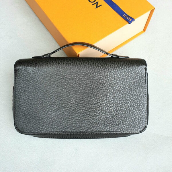 LV Zippy XL M44275 Wallet Black Taiga Leather with Silver Hardware #OSTK-2