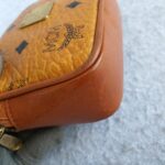 MCM Pouch Brown Coated Canvas With Gold Hardware #OSOT-3 - Image 20