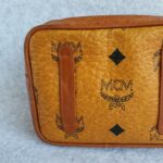 MCM Pouch Brown Coated Canvas With Gold Hardware #OSOT-3 - Image 6