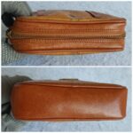 MCM Pouch Brown Coated Canvas With Gold Hardware #OSOT-3 - Image 9