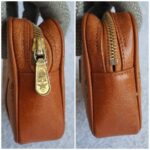 MCM Pouch Brown Coated Canvas With Gold Hardware #OSOT-3 - Image 8