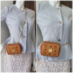 MCM Pouch Brown Coated Canvas With Gold Hardware #OSOT-3 - Image 27