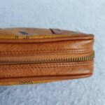 MCM Pouch Brown Coated Canvas With Gold Hardware #OSOT-3 - Image 11