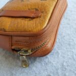 MCM Pouch Brown Coated Canvas With Gold Hardware #OSOT-3 - Image 15