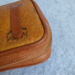 MCM Pouch Brown Coated Canvas With Gold Hardware #OSOT-3 - Image 17