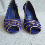 Sergio Rossi Peeptoe Size37 Blue Suede Leather Shoes #GLROS-3 - Image 3