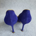 Sergio Rossi Peeptoe Size37 Blue Suede Leather Shoes #GLROS-3 - Image 7