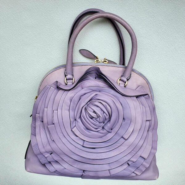 Valentino Tote Purple Leather with Gold Hardware #OYRY-17