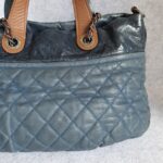 Chanel 2way-bag Brown/Blue Calf Leather with Ruthenium Hardware #OTYU-1 - Image 6