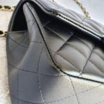 Chanel Mini Flap With Top Handle Black Lambskin with Gold Hardware #OTST-1 - Image 11