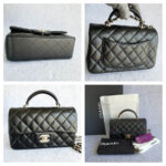 Chanel Mini Flap With Top Handle Black Lambskin with Gold Hardware #OTST-1 - Image 2