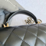 Chanel Mini Flap With Top Handle Black Lambskin with Gold Hardware #OTST-1 - Image 15