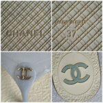 Chanel Sandals Grey/White Size 37 #OOSS-2 - Image 7