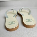 Chanel Sandals Grey/White Size 37 #OOSS-2 - Image 4