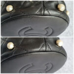 Chanel Small Pearl Bucket Bag Black Lambskin/faux Pearl with Gold Hardware #OTLR-2 - Image 8