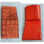 Chanel Traveline Bi-fold Wallet Red Canvas with Leather and Silver Hardware #OTUS-3 - Image 5