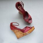Dior Wedges Peeptoe Size40 Red Leather Shoes #TRSU-13