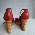 Dior Wedges Peeptoe Size40 Red Leather Shoes #TRSU-13 - Image 6