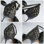 Giuseppe Zanotti Peeptoe Size37.5 Black Satin/Sequine Shoes #OSOY-1 - Image 7