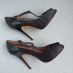 Giuseppe Zanotti Peeptoe Size40.5 Black Satin/Patent Leather Shoes #TRSU-16 - Image 12