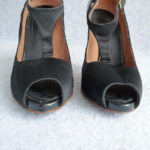 Giuseppe Zanotti Peeptoe Size40.5 Black Satin/Patent Leather Shoes #TRSU-16 - Image 4