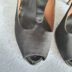 Giuseppe Zanotti Peeptoe Size40.5 Black Satin/Patent Leather Shoes #TRSU-16 - Image 5