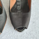 Giuseppe Zanotti Peeptoe Size40.5 Black Satin/Patent Leather Shoes #TRSU-16 - Image 6