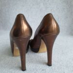 Gucci Peeptoe Size 40C Bronze Leather Shoes #TRSU-15 - Image 9