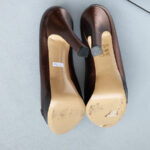 Gucci Peeptoe Size 40C Bronze Leather Shoes #TRSU-15 - Image 8