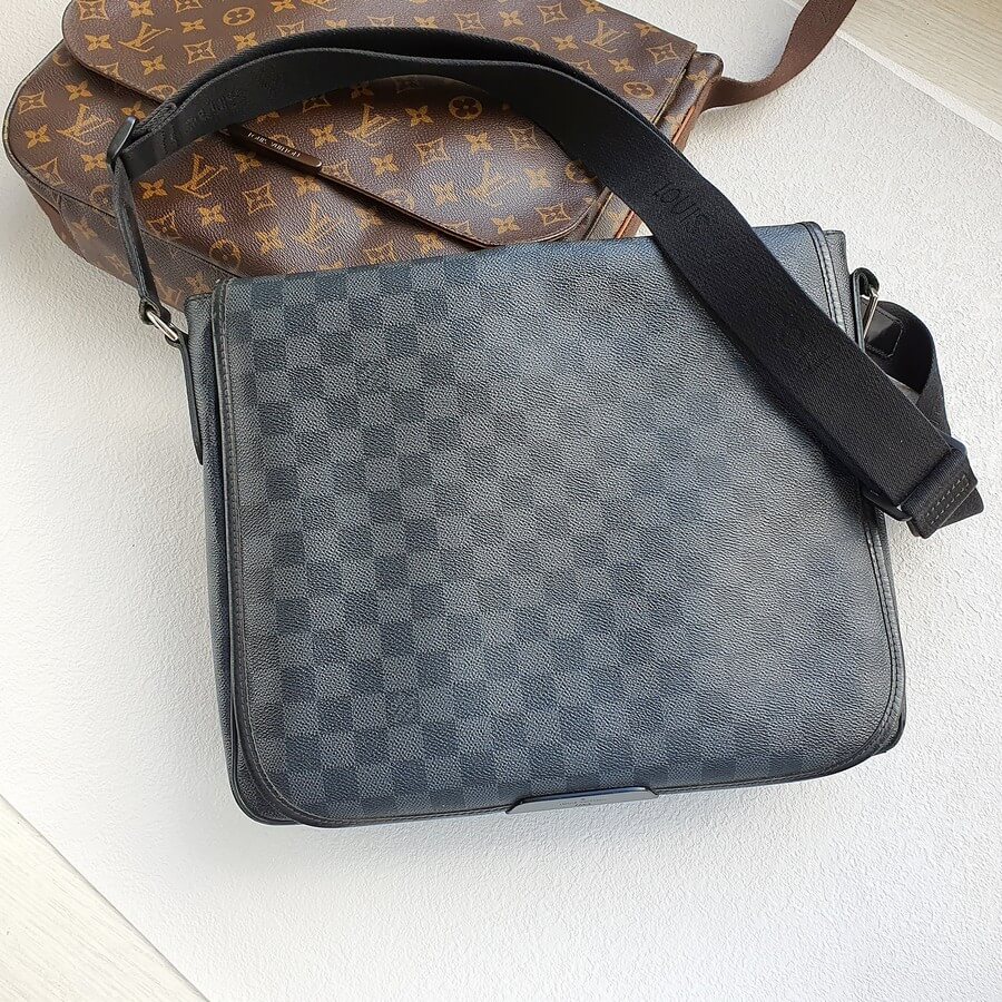 LV Daniel Messenger Damier Graphite Coated Canvas with Leather and Silver Hardware #OTSL-1