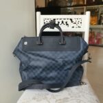 LV Greenwich Black/Blue Damier Ebene Cobalt Coated Canvas with Leather and Silver Hardware #GUEUL-1