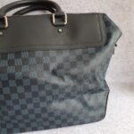 LV Greenwich Black/Blue Damier Ebene Cobalt Coated Canvas with Leather and Silver Hardware #GUEUL-1 - Image 4