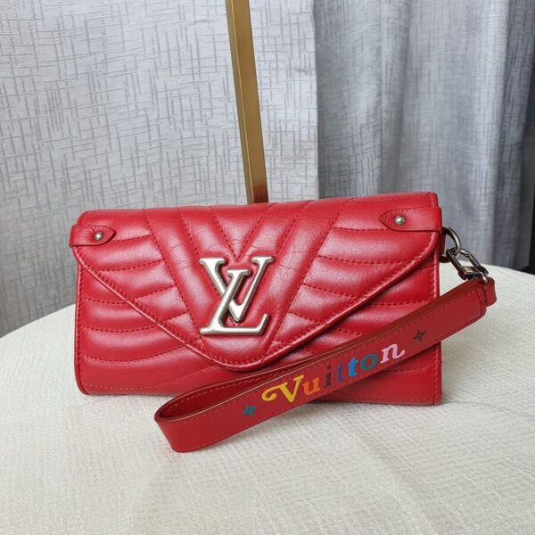 LV M63299 Wave Wallet Red Leather with Silver Hardware #OTUU-1