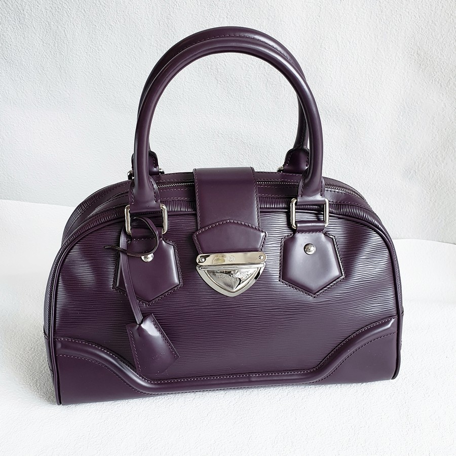 LV Montaigne Bowling Bag Purple Epi Leather with Silver Hardware #OTKS-1