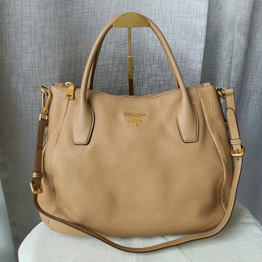 Prada Bag BR4992 Brown Calf Leather with Gold Hardware Bag #OTCE-2