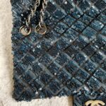 Chanel Medium Single Flap Bag Blue Lambskin/Sequins with Silver Hardware #OTOT-2 - Image 3