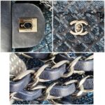 Chanel Medium Single Flap Bag Blue Lambskin/Sequins with Silver Hardware #OTOT-2 - Image 16
