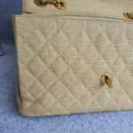 Chanel Vintage Maxi Jumbo Single Flap Beige Canvas with Gold Hardware #OTYO-2 - Image 23