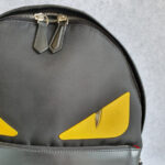 Fendi Monster Backpack Black Canvas/ Leather and Silver Hardware #GUEKE-1 - Image 4