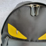 Fendi Monster Backpack Black Canvas/ Leather and Silver Hardware #GUEKE-1 - Image 3