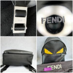 Fendi Monster Backpack Black Canvas/ Leather and Silver Hardware #GUEKE-1 - Image 26