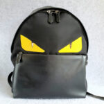 Fendi Monster Backpack Black Canvas/ Leather and Silver Hardware #GUEKE-1 - Image 2