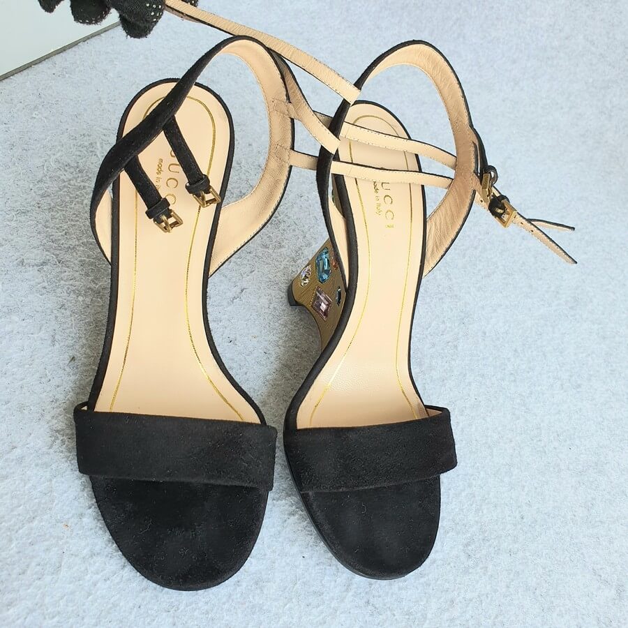 Gucci Sandal Size 36.5 Suede Leather Shoes #OTTS-1