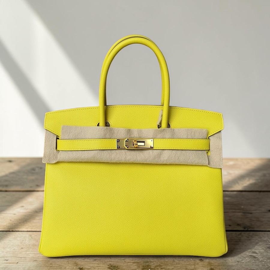 Hermes Birkin 30cm Lime Epsom Leather with Gold Plated Hardware Bag #OTSS-1