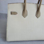 Hermes Birkin Sellier 25cm Trench/Craie Epsom Leather with Brushed Gold Plated Hardware Bag #OTSS-3 - Image 5