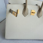 Hermes Birkin Sellier 25cm Trench/Craie Epsom Leather with Brushed Gold Plated Hardware Bag #OTSS-3 - Image 3