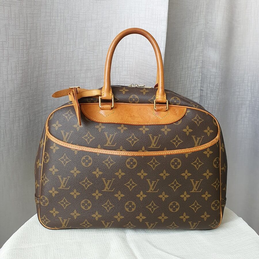 LV Deauville Brown Monogram Canvas with Leather and Gold Hardware #OTTT-2
