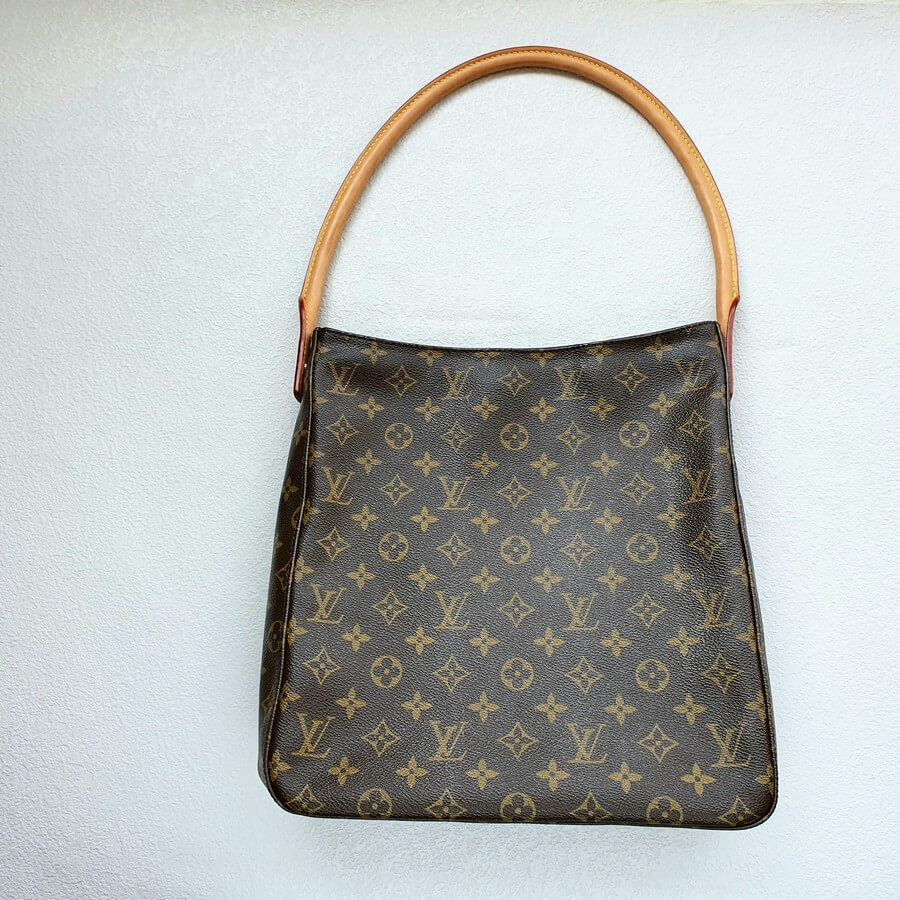 LV Looping Brown Monogram Canvas with Leather and Gold Hardware #OTTU-1