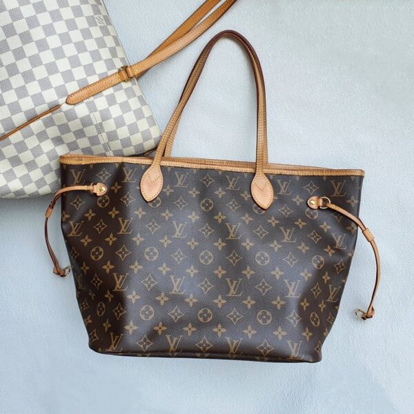 LV Neverfull MM Monogram Canvas with Leather and Gold Hardware #GUEKL-1
